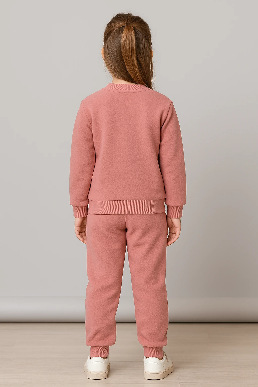 Dívčí tepláková souprava s fleecem a potiskem králíček 