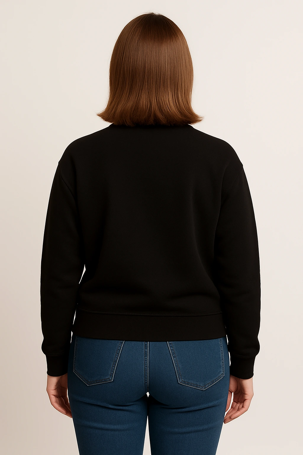 Dámská černá fleecová mikina s límečkem a šátkem