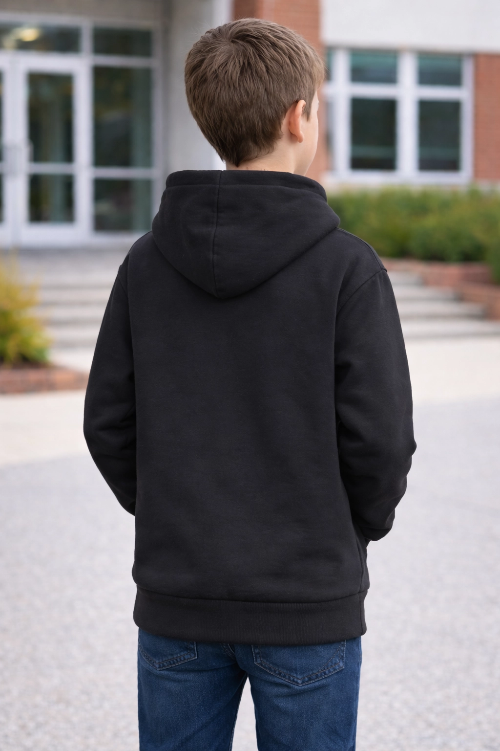 Chlapecká mikina s kapucí a potiskem fleecová 