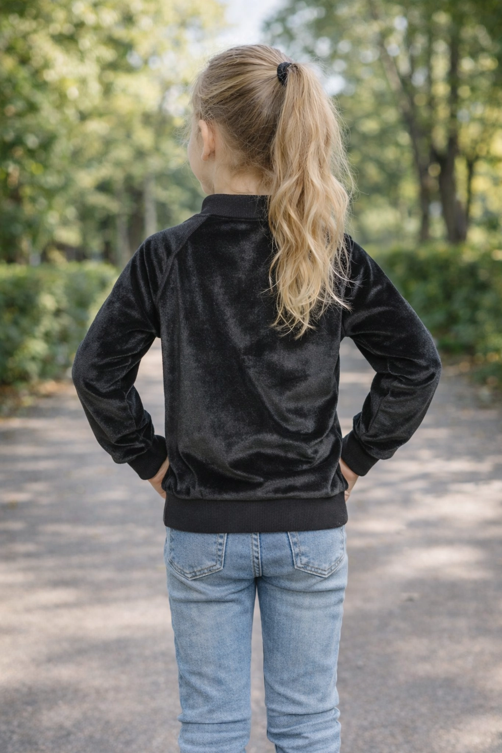 Dívčí sametová mikina 