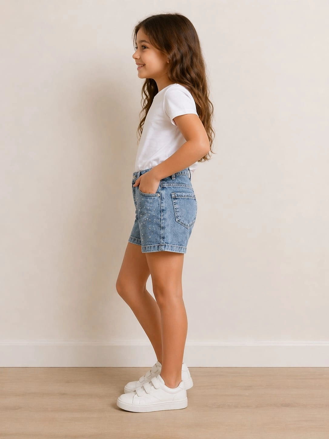 Džínové šortky s kamínky