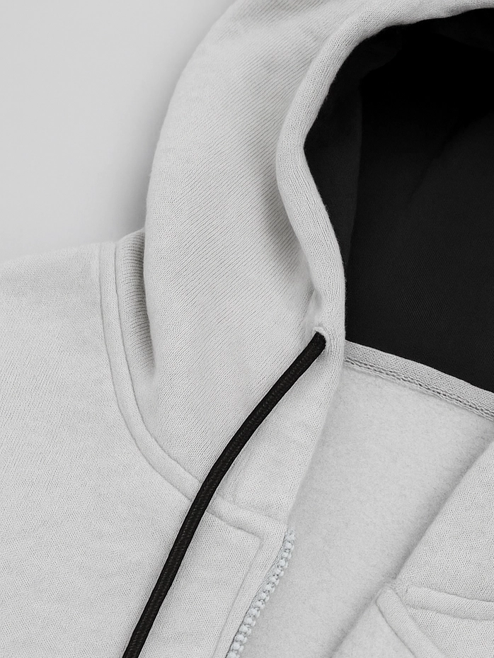  Dámská mikina s fleecem na zip s kapucí – světle šedá