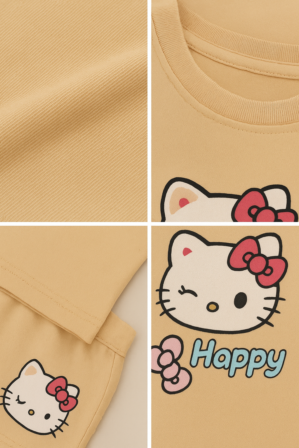 Dětská letní souprava s potiskem kočičky 