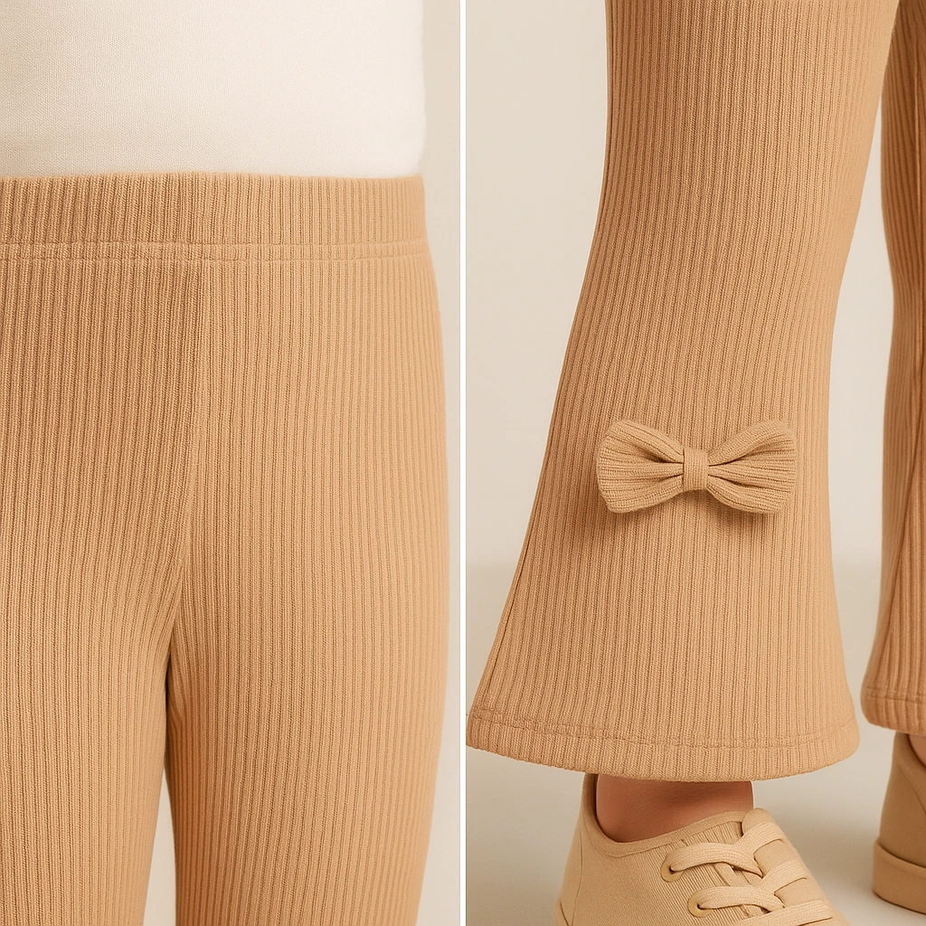 Dívčí široké tepláky s mašlí 