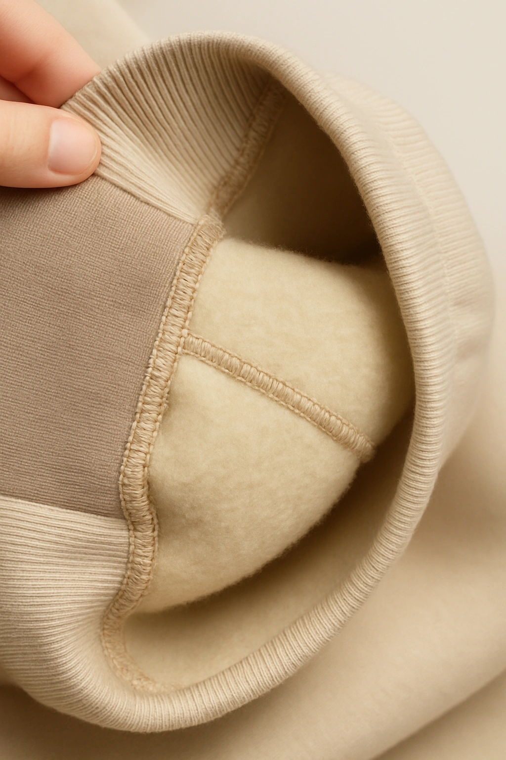 Dámské tepláky s fleecem – béžové