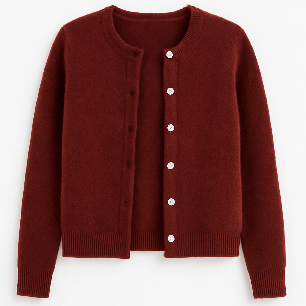 Dámský One Size kardigan vínové červené barvě s knoflíky 