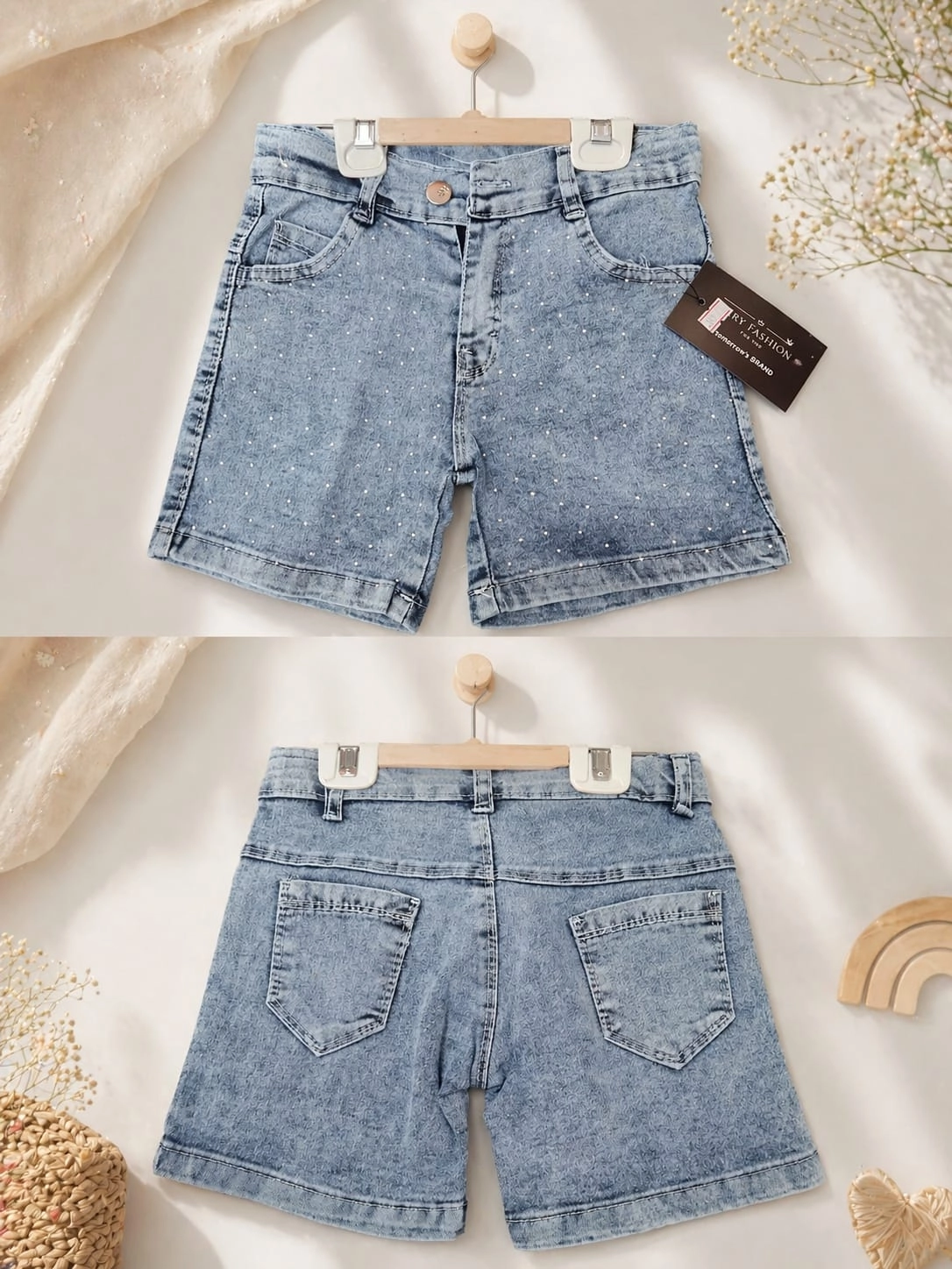 Džínové šortky s kamínky
