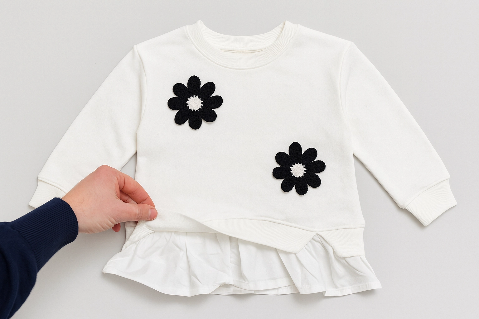 Módní Dívčí mikina s kvetičky