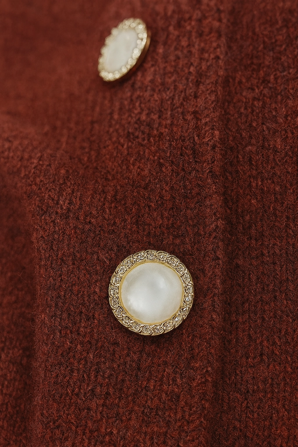 Dámský One Size kardigan vínové červené barvě s knoflíky 