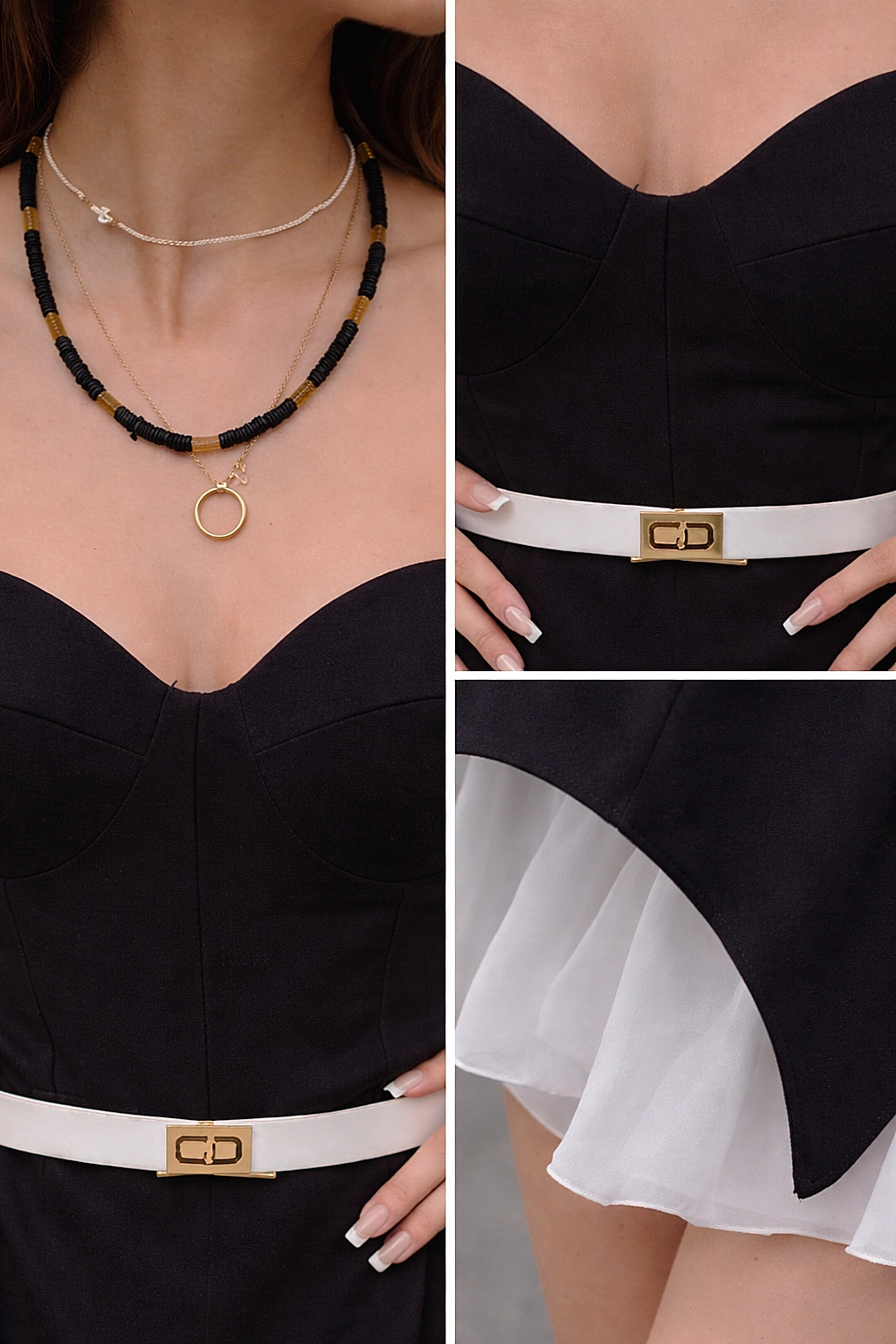 Dámské Elegantní černo-bílé šaty